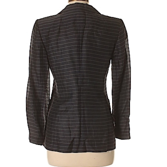 Ann Taylor Blazer 2P Linen Black with White Stripes Like NEW - Picture 2 of 7